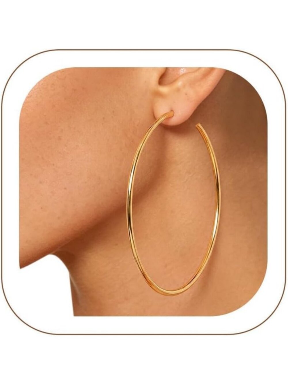 Chic Thin Hoop Earrings for Women - Gold, Silver, Black & Rose Gold Options